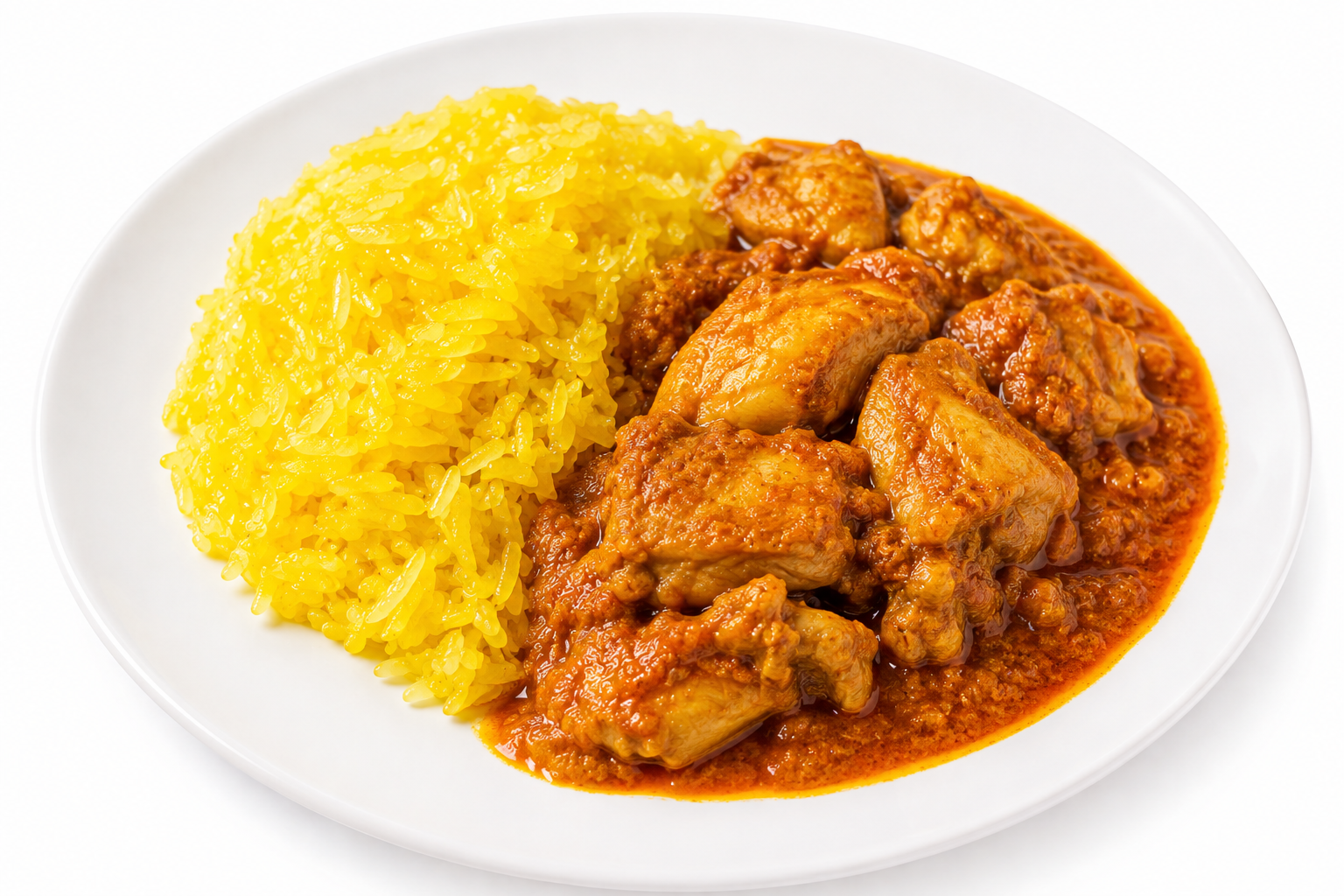サトゥーンの黄色いもち米とチキンカレー