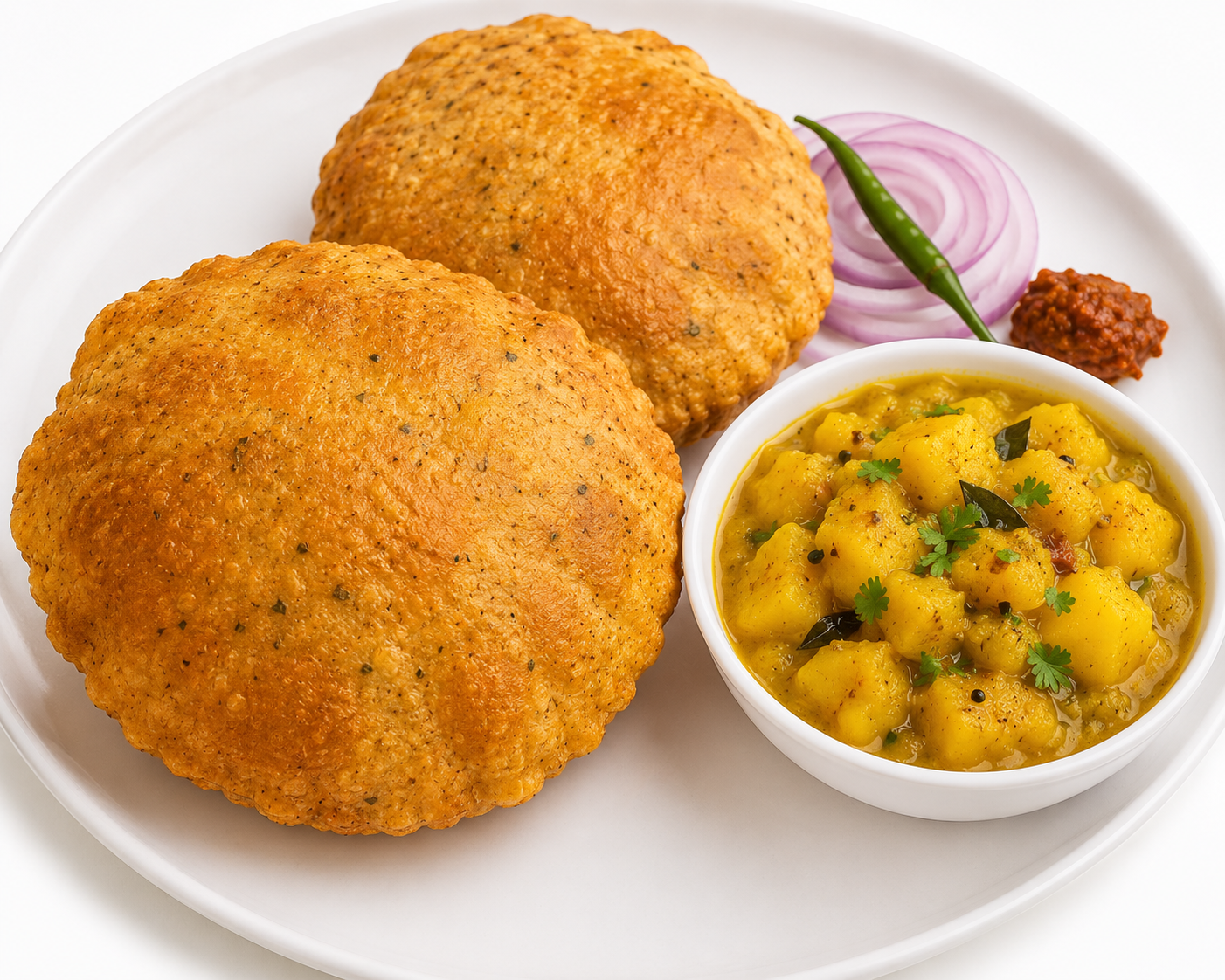 ベダイ＋アルー・サブジ（Bedhai with Aloo Sabzi）