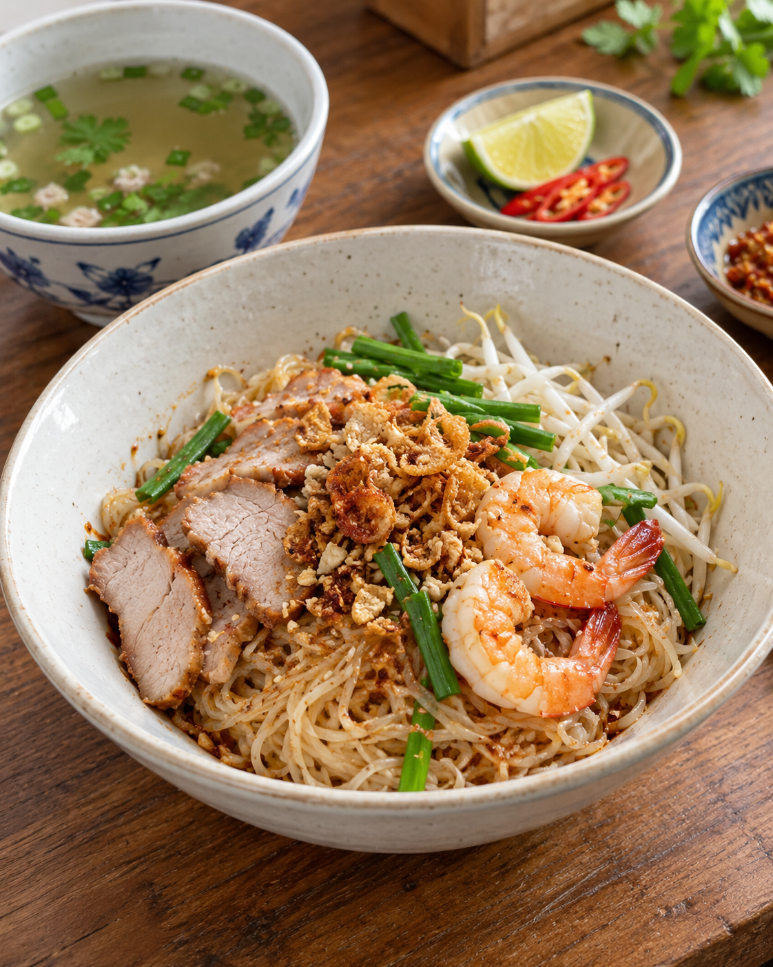ベトナム南部のフーティウ。米を原料とする細い麺を使った麺料理